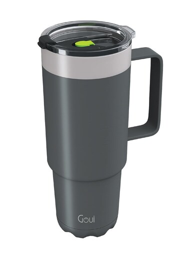 Tumbler Stainless Steel Cup with Handle &acirc;&euro;&ldquo; Double-Walled Vacuum Insulation for Hot &amp; Cold Beverages, 600ML Capacity, Ergonomic Design, Leak-Proof, Durable &amp; Eco-Friendly Travel Mug - Grey Grey
