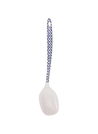 Vague Melamine Ladle, 12.3-Inch Dimeter, Blue Line