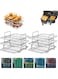 2 Pack Air Fryer Rack for Ninja Dual Air Fryer with Air Fryer Magnetic Cheat Sheet Air Fryer Accessories for Ninja Foodi 304 Stainless Steel Multi-Layer Stackable Dehydrator Air Fryer Rack for Oven