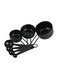 Measuring Spoons 4pc and Cups 3pcs Set(Spoon:1.25ml/2.5ml/5ml/15ml, Cup:80ml/125lm/250ml), Black