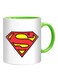 Styles Cool Superman Logo Printed Mug White/Green/Yellow 10centimeter