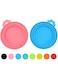 PWOD 2 Pack Pet Food Cans Lids, Silicone Food Can Covers for Dog and Cat, BPA Free/Food Safe/Universal, One Fit Most Standard Size Food Can Top Blue/Pink