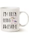 Your Wall Funny Quote Saying Coffee Mug Christmas Gifts, I'M Busy Being Awesome Birthday Gift Ideas For Friend Cup, White 12 Oz By Spoil Your Wall