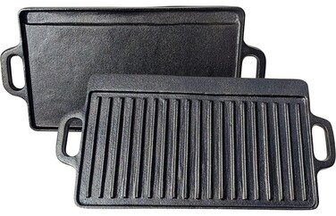 Black Rock Grill Cast Iron Griddle Reversible Grill Pan BBQ Plate 46cm x 23cm