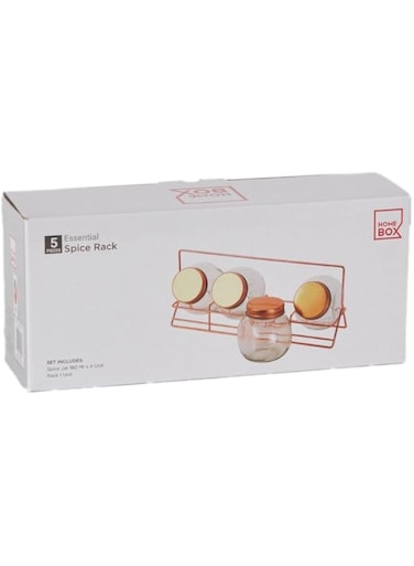 HomeBox Essential 5-Piece Glass Spice Rack Set
