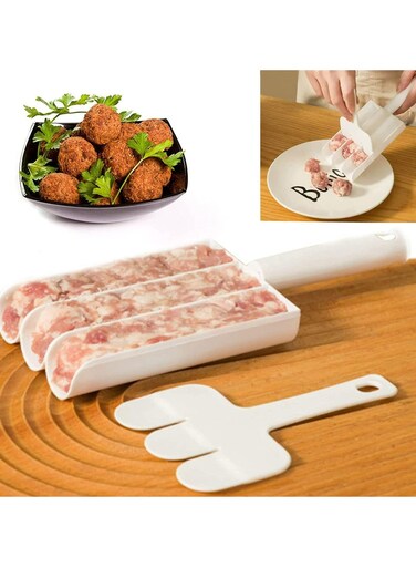 1 Pcs Creative Kitchen Triple Meatball Maker&iuml;&frac14;&OElig;Meat Baller Spoon with Cutting Spade&iuml;&frac14;&OElig;Home Cooking Tools