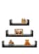 Wall Mounted Decorative Shelves Suitable for Kitchen Drawer Kitchen Bedroom Easy to Install (3 Pieces) (Black)
