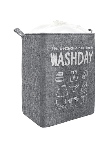 MAKINGTEC 75L Collapsible Laundry Basket, Waterproof With Handles, Large Capacity Quilt Clothes Storage Bag, Dirty Clothes Storage Basket For Bedroom(Grey)