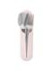 W&amp;P Porter Stainless Steel Utensils with Silicone Carrying Case   Blush   Spoon, Fork &amp; Knife for Meals on the Go   Portable and Compact Set