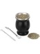 Tea Cup, Stainless Steel Double Walled Easy Wash Household Insulation Cup for with Straw, Black, 230 Ml