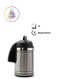 3L Glass Vacuum Flask-RF6277  Glass Inner for Hot and Cold Beverages  Comfortable Handle, One Press Switch, Easy to Carry and Safe to Touch  Suitable for Indoor and Outdoor Use  Grey Black/Silver