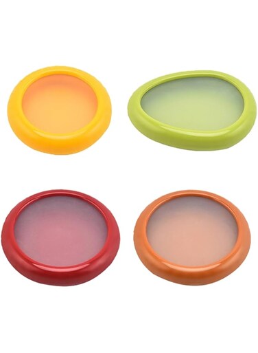 4 pcs Reusable Avocado Stretch Storage Containers,Snips Lemon Keeper Avocado Onion Storage Container,Reusable Fruit Vegetable Storage Containers Avocado Saver Tomato Holder Fresh Stretch Pod