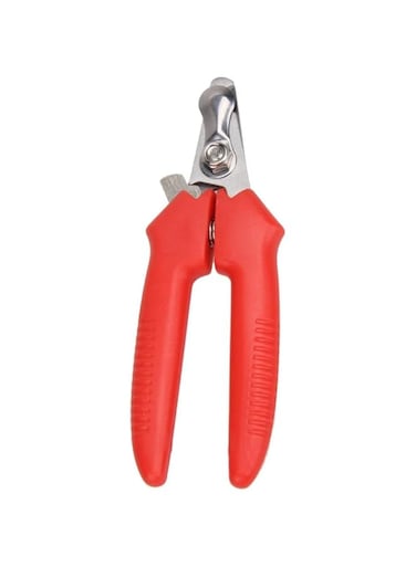 MARGOUN Pet Nail Clipper Cat Dog Nail Trimmer Non-slip Toenail Clippers with Safety Guard Pet Claw Clipper with Nail File for Dogs and Cats - Red