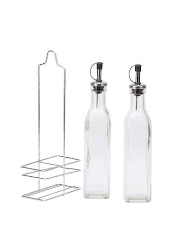 Box Myra Oil And Vinegar Dispenser With Stand Silver/Clear Standard