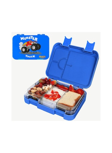 Lunch Box Bento style Blue Color for Kids 4 &amp; 6 Convertible Compartments  BPA FREE LEAK PROOF  Dishwasher Safe   Back to School Season  Food Graded Materials  Made of Triton