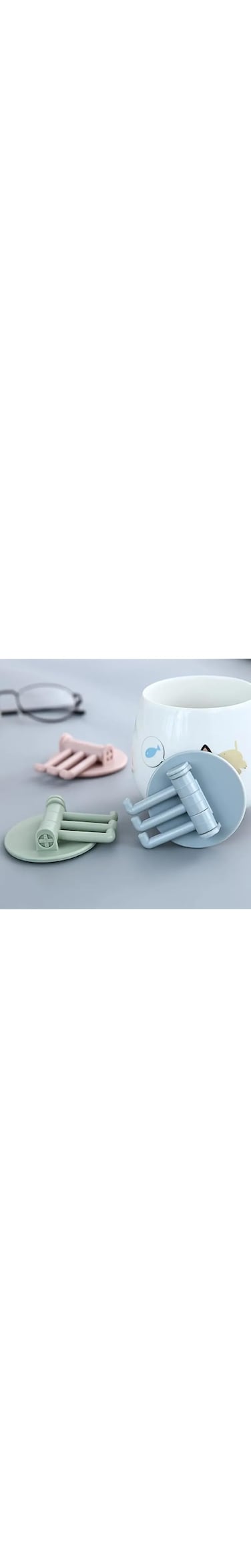 LUKADAH Rotatable Hanging Key Hook, No Punching Wall Shelf Hook (A)