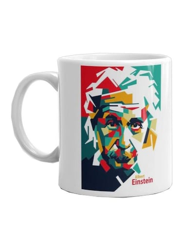Print Albert Einstein Printed Porcelain Mug White/Red/Green