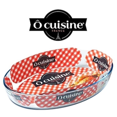 Ocuisine 3L Oval Roaster - French-Made Borosilicate Glass, Oven Safe, Even Heat Distribution