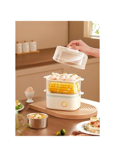 ZYNOXITY Electric Egg Cooker &amp; Steamer - Multi-Function Rapid Boiler for Hard &amp; Soft Boiled Eggs, Large Capacity, Auto Shut-Off, Kitchen Breakfast Maker, Easy Clean, BPA-Free, White/Green