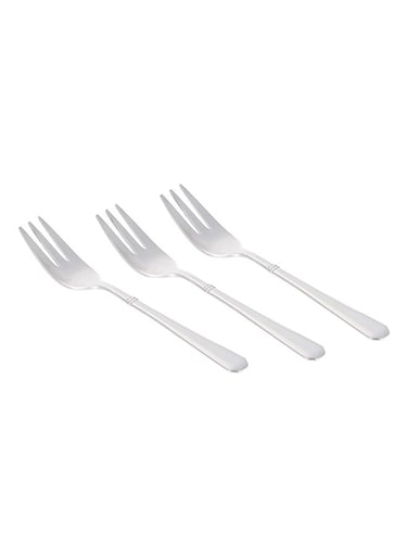 3-Piece Fruit Fork Set Stainless Steel Silver