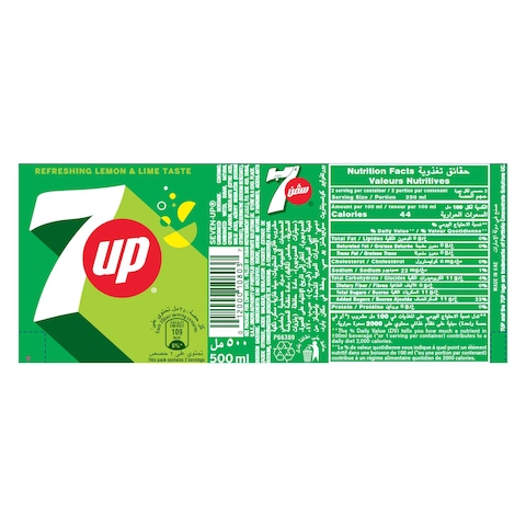 7Up Soft Drink Bottle, 500ml Pack of 12