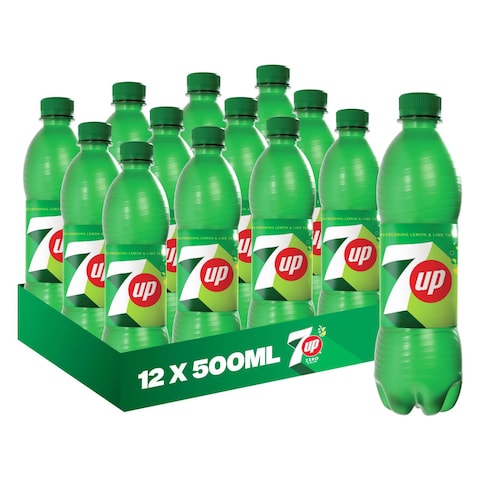 7Up Soft Drink Bottle, 500ml Pack of 12