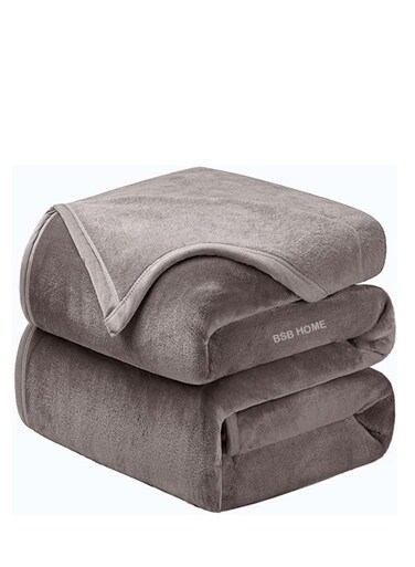 HOME&Acirc;&reg; 300 GSM Premium Plush Double Blanket for Bed, Sofa, Couch, Travel and Camping AC Blanket   230 X 210 cm   Grey