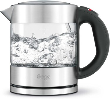 Sage The Compact Kettle Pure - 1L Quiet And Cordless Kettle - Fast Boil, Brushed Stainless Steel - UAE Version (2 Year Manufacturer Warranty)