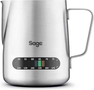 Sage Temp Control Milk Jug - 480ml Stainless Steel Frothing Pitcher With Integrated Thermometer Strip, Ideal For Latte Art And Precise Milk Texturing - UAE Version (2 Year Manufacturer Warranty)