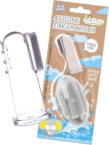Jack &amp; Jill   Silicone Finger Brush - Stage 1   3 X 2 Pack