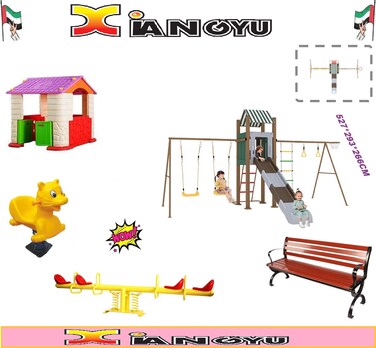 Outdoor Play Equipment: Plastic Spring Rider, Park Wooden Metal Frame Bench, Indoor And Outdoor Playhouse, Outdoor Swing Slide Sets, Sensory Training Equipment Playground, Four Seater Spring Seesaw.