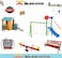 Outdoor Equipment: Indoor Playhouse with Slide and Table, 8FT Trampoline With Basketball Frame Hoop, Wooden Metal Frame Bench, Toddler Swing Slides Series Outdoor Playground, Spring Two Seater Seesaw