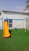 Durable Swing Slide Set Single Slide and Three Swings Kids Games Park Outdoor Playground Equipment With Basketball Hoop