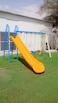 Durable Swing Slide Set Single Slide and Three Swings Kids Games Park Outdoor Playground Equipment With Basketball Hoop