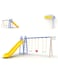 Durable Swing Slide Set Single Slide and Three Swings Kids Games Park Outdoor Playground Equipment With Basketball Hoop