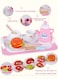 Mini Kitchen Wooden Playhouse Educational Toy Pink Afternoon Tea Food Set For Kids