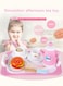 Mini Kitchen Wooden Playhouse Educational Toy Pink Afternoon Tea Food Set For Kids