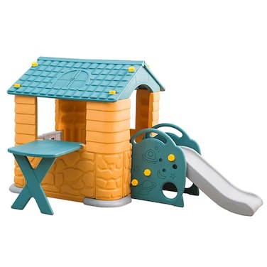 Garden Plastic House Hold Items Toys Indoor Kids Playhouse with Slide and Table