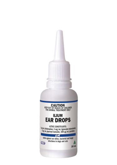 Ilium Ear Drops for Cats &amp; Dogs &ndash; Effective Treatment for Ear Mites, Bacterial &amp; Fungal Infections &ndash; Pain Relief Formula 20ml