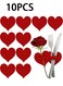 Pcs Valentine Heart Flatware Holders Red Felt Heart Shape Valentine's Day Silverware Holder Cutlery Bags Pockets Dinner Knife Fork Tableware Covers for Wedding Mother's Day Party Table Decoration
