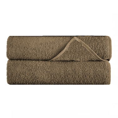 MAXQON Pack Of 2 - Bath Towel - 100% Cotton 600 GSM Large Size (70x140cm) Highly Absorbent And Super Durable , Color Brown