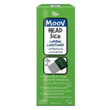 Ego Moov Head Lice Combing Conditioner, Lice Treatment Formula With Comb 200ml