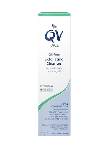 Ego Qv Face Oil Free Exfoliating Cleanser with Microbeads for Sensitive Skin 75gram
