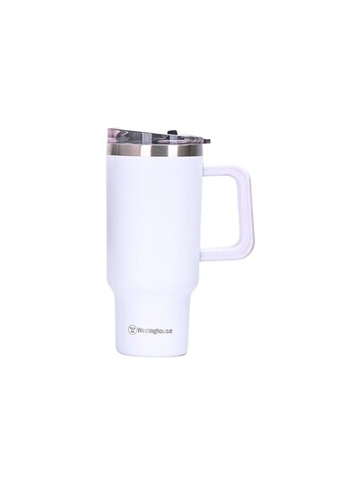 USA 40oz/1184ml Double-Wall Stainless Steel Insulated Tumbler   BPA-Free Reusable Cup for Coffee, Water, Iced Tea &amp; More   6 hrs Hot &amp; 9 hrs Cold   Ideal for Indoor &amp; Outdoor Use   White