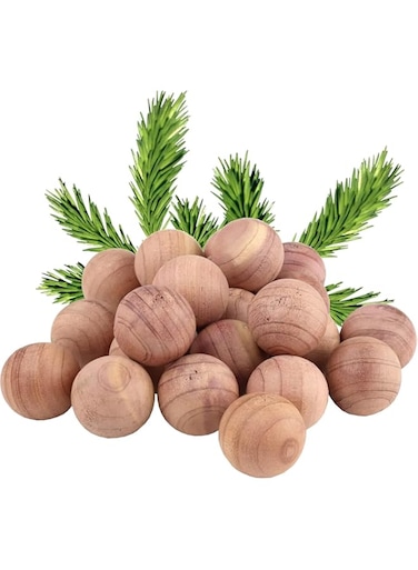 HIQUAY Cedar Moth Balls, 1 Pack of 60, Ideal Repellent Made From Natural Wood, Sustainable, Anti Moth Products, Fresh Woodland Scent, Diminishes Mustiness and Moisture
