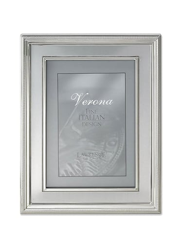 Lawrence Frames 8 by 10-Inch Silver Plated Metal Picture Frame, Brushed Silver Inner Panel
