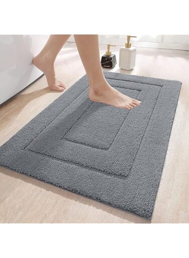 NeoStyle Bathroom Rug Bathroom Mat for Bathroom Non Slip Ultra Thick Soft Plush Floor Mats Absorbent Premium Bath Mats Bath Rug Set Door Mat for Kitchen Living Room (Dark Grey, 40 * 60)