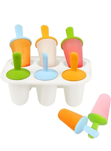 Molds, 6-Cavity Silicone Ice Pop Mold, Reusable Mini Toddler Popsicle Molds with Sticks, Homemade Small Popsicle Mold for Kids