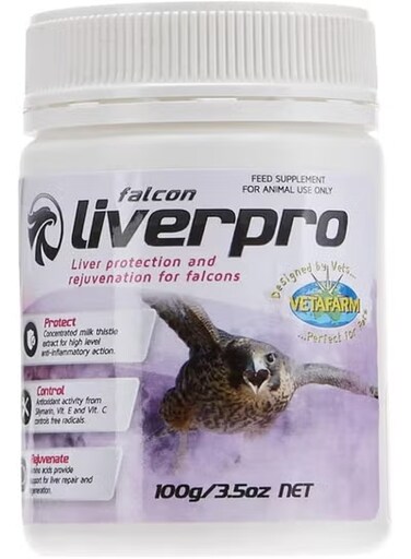 فيتا فارم فالكون ليفر برو، مسحوق مكمل غذائي للطيور بنكهة السمان، 100 غرام من ڤارماسي