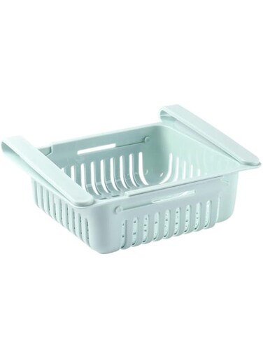 Dubai Gallery 0.43 Inch Retractable Fridge Organizer Pull Out Drawer Clip On Under Shelf Basket Blue 20 * 8 * 16Cm